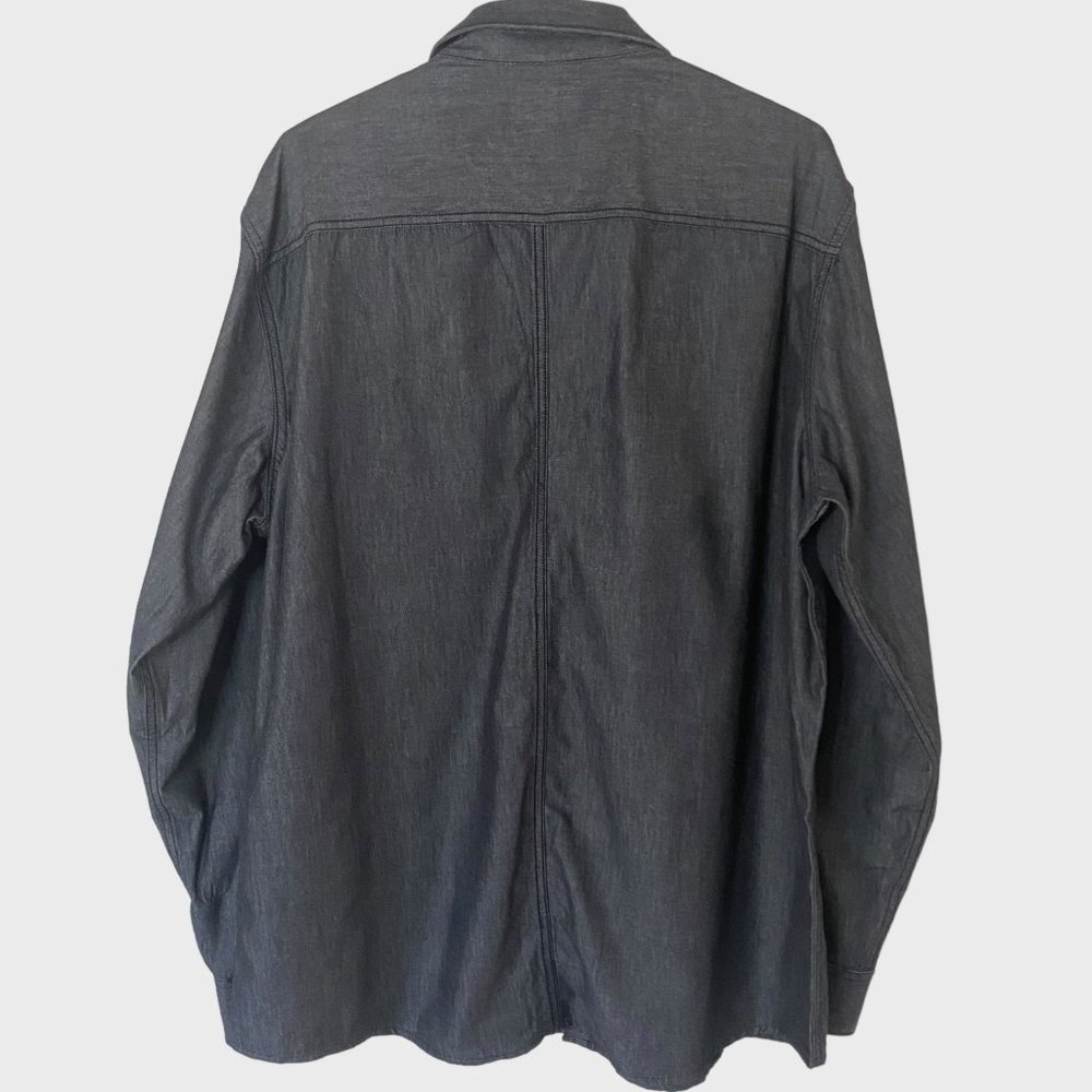 Rock & Republic Button-Up Shirt Mens XXL Dark Gray Denim Casual Long Sleeve - Picture 3 of 15